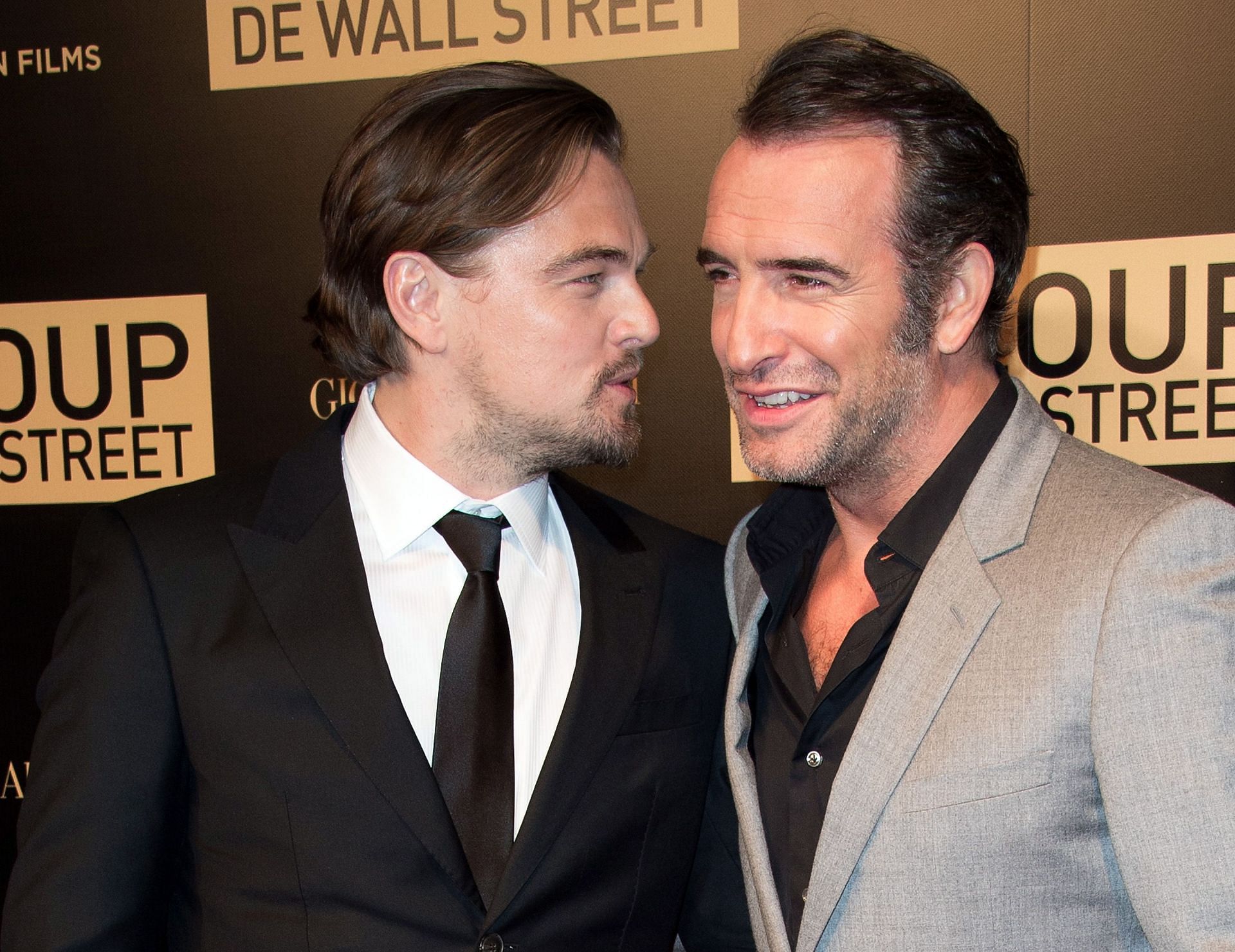 DiCaprio and Dujardin in a promotional event for the movie (Image via Getty)